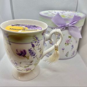 Porcelain Mug/Box Lemon Lavender Handmade Candle